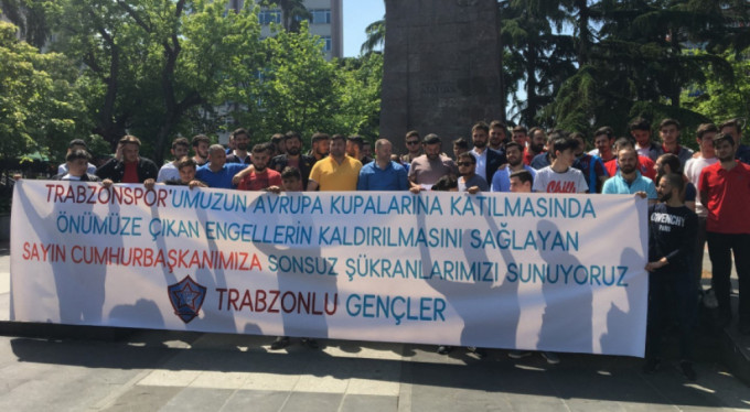 Trabzonspor taraftarından Cumhurbaşkanı Erdoğan’a teşekkür