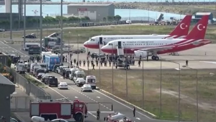 Cumhurbaşkanı Erdoğan’ı taşıyan uçak Ordu’ya iniş yaptı