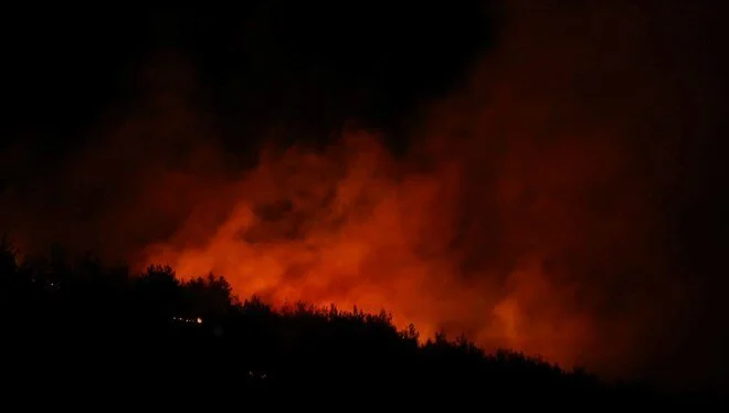Orman yangını:  Ekipler alevlere müdahale ediyor