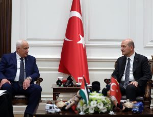İçişleri Bakanı Soylu, Filistinli mevkidaşı Ziyad Heb er-Rih ile görüştü