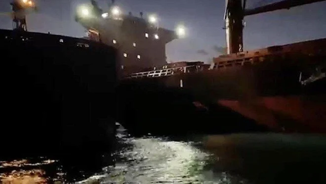 İstanbul Boğazı’nda 2 gemi çarpıştı: Kazadan saniyelerle kurtuldular