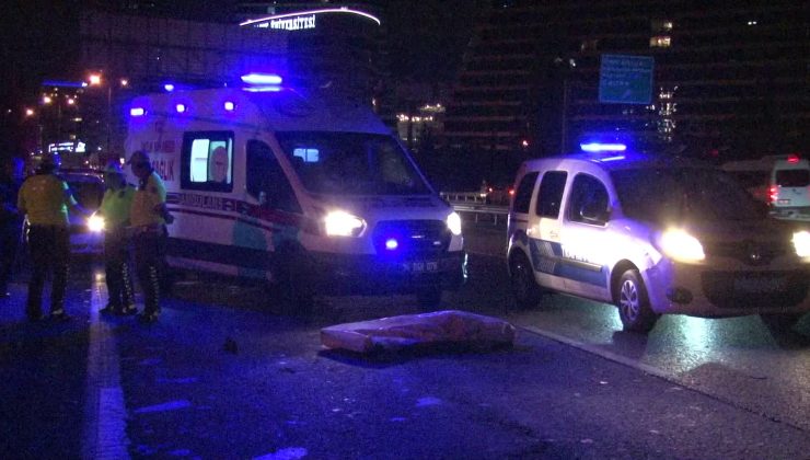 Ataşehir’de otobanda ticari taksinin çarptığı yaya öldü