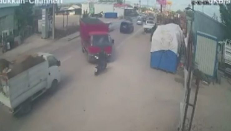 Bursa’da kamyonet ile motosiklet birbirine girdi!