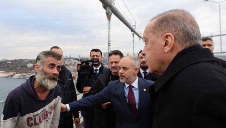 Cumhurbaşkanı Erdoğan intihar girişiminde bulunan vatandaşı ikna etti