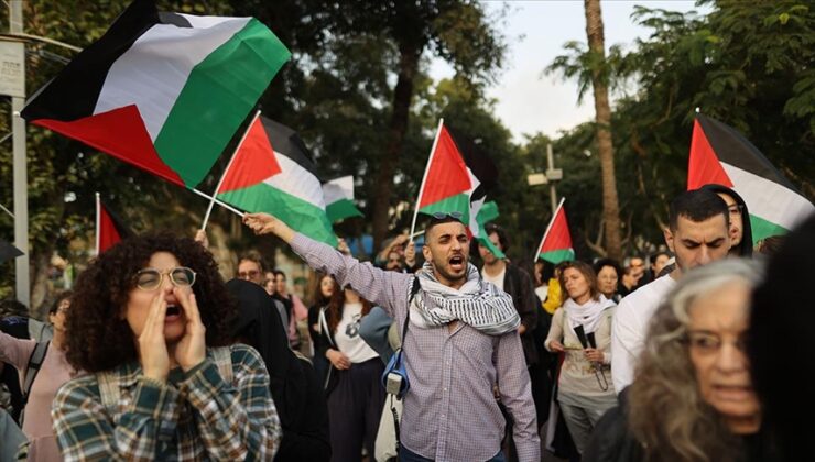 İsrail’in tarihi Filistin semti Yafa’da “Cenin” protestosu