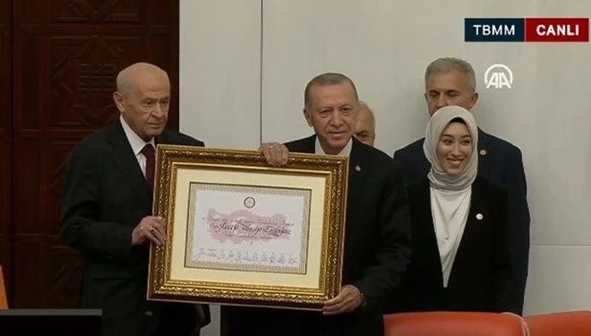 Cumhurbaşkanı Erdoğan, Meclis’te yemin etti