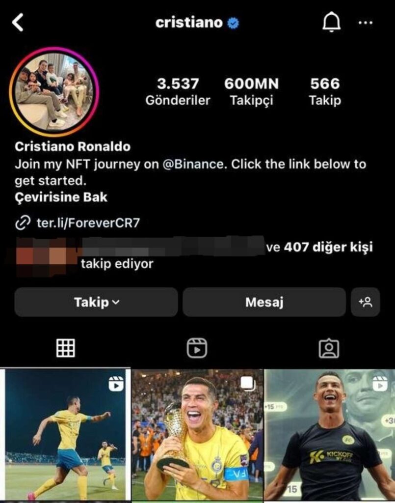 174320809 ronaldo instagram 600 milyon takipci