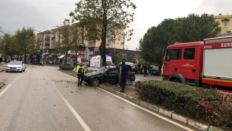 Kontrolden çıkan araç bakın nasıl durabildi?