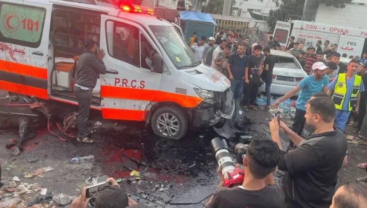 İsrail’den bir vahşet daha! Yaralı taşıyan ambulans konvoyu vuruldu!