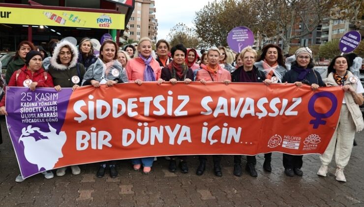 Kadınlar şiddete karşı seslerini Nilüfer’de yükseltti!