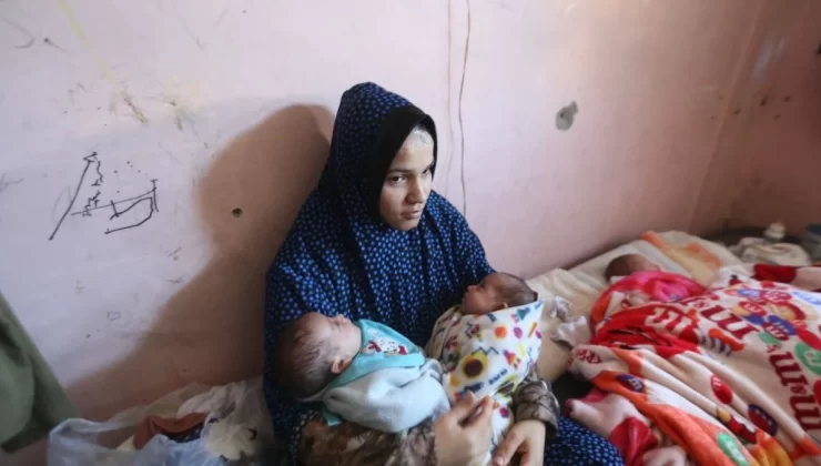 Gazze’de genç anne dördüz bebekleriyle yaşam mücadelesi veriyor