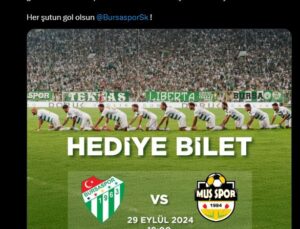 Vekili Varank’tan Bursaspor taraftarlarına hediye bilet